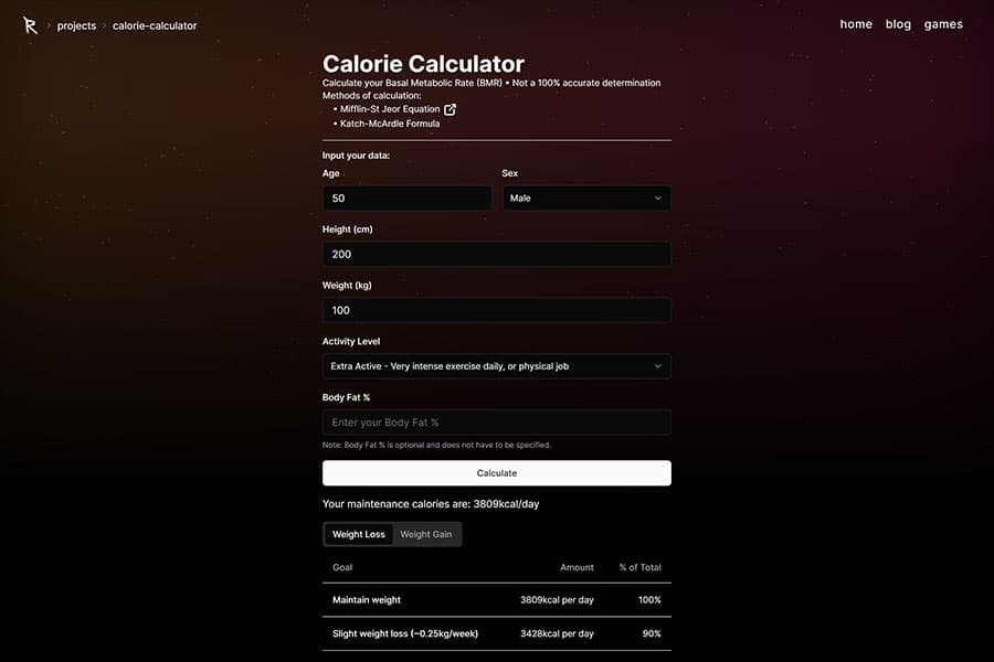 Calorie Calculator